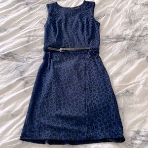 Dark blue leopard dress